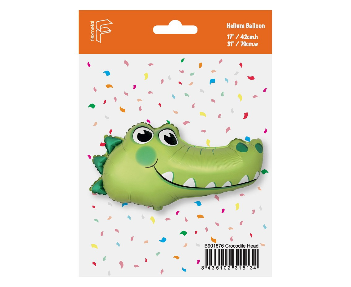 Foil balloon 24" FX - Crocodile (head), packed