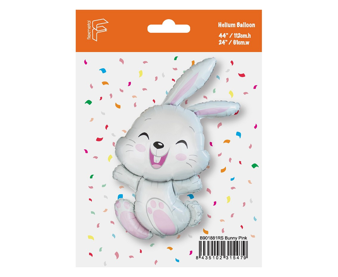 Foil balloon 24" FX - Bunny, packed