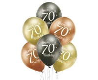 D11 balloons 70th Birthday Mix 3, 1C2S, 6 pcs
