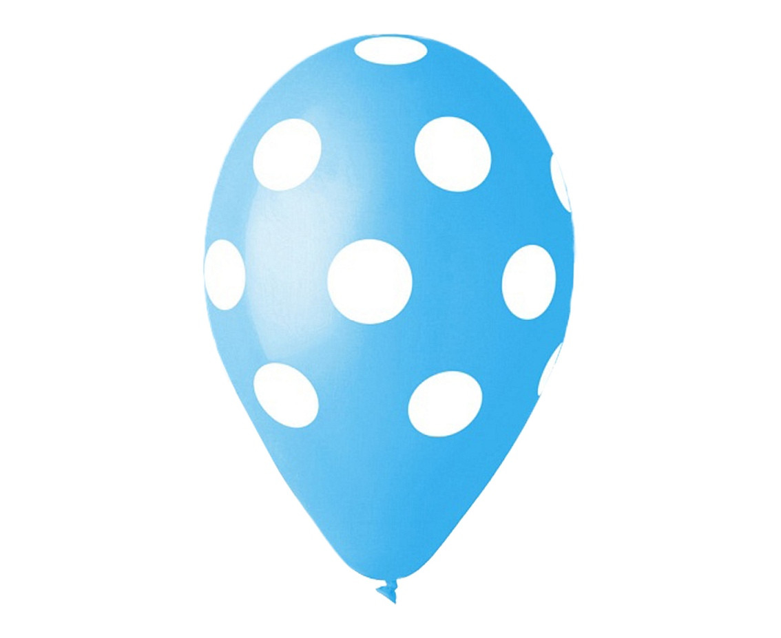 Balloons B&C 12", pastel blue dots, 50pcs