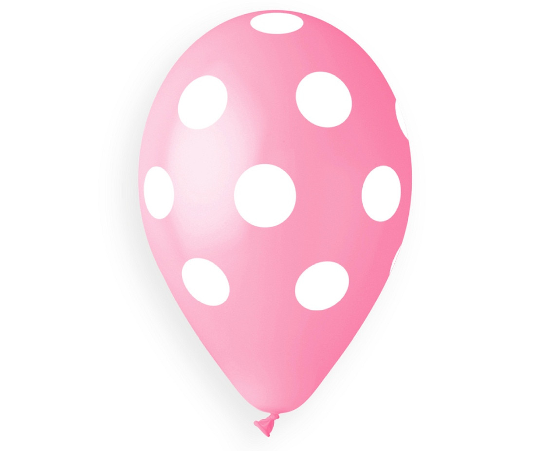 Balloons B&C 12", dots pastel pink, 50pcs