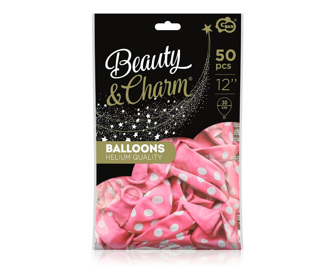 Balloons B&C 12", dots pastel pink, 50pcs