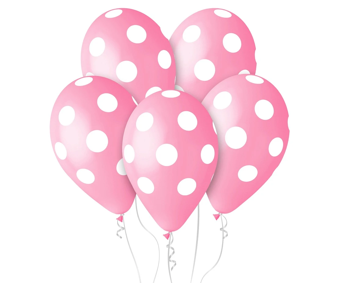 Balloons B&C 12", dots pastel pink, 50pcs