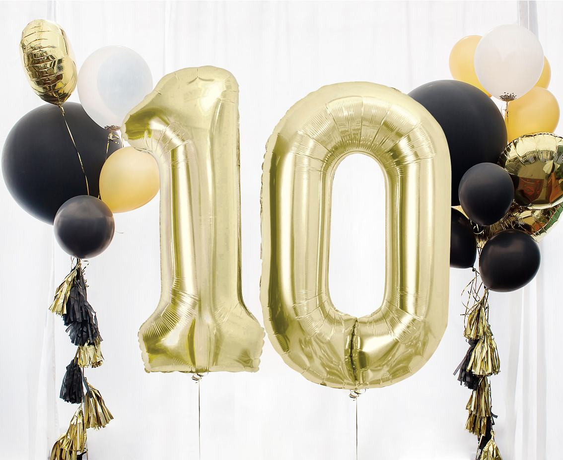 Foil balloon B&C, number 0, champagne, 85 cm