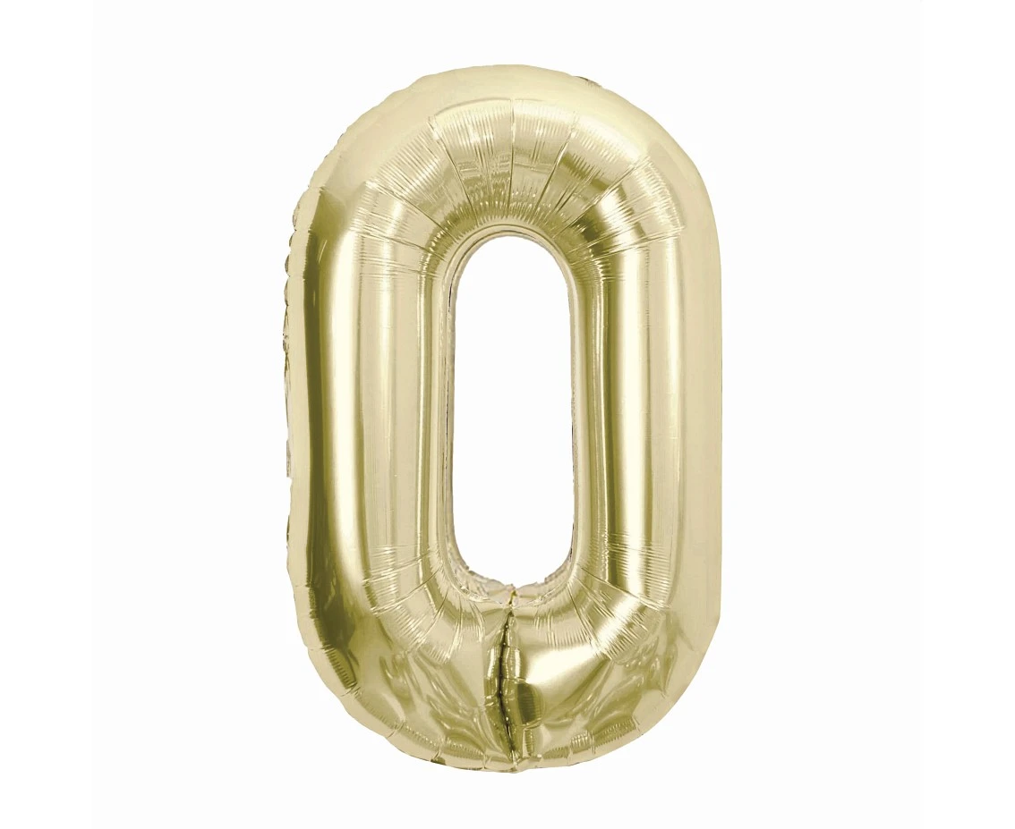 Foil balloon B&C, number 0, champagne, 85 cm