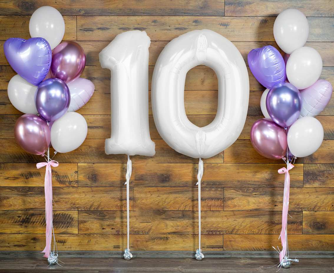 Foil balloon B&C, number 0, white, 92 cm (air) EOL