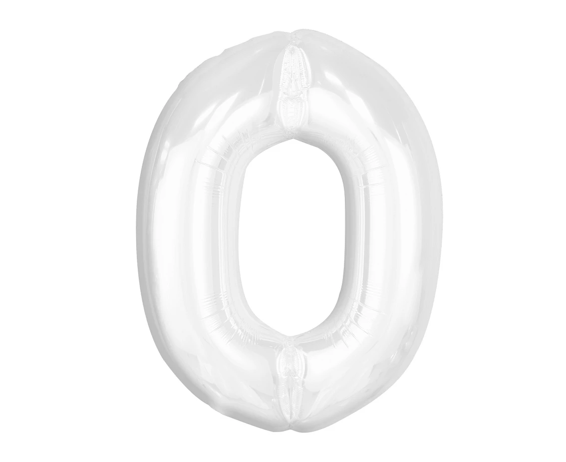 Foil balloon B&C, number 0, white, 92 cm (air) EOL