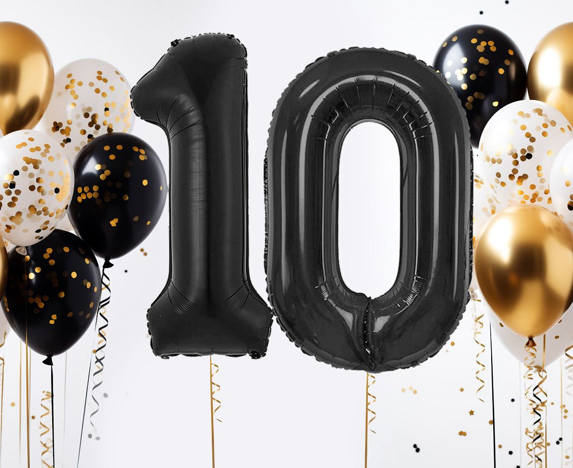 Foil balloon B&C, number 1, matt black, 85 cm