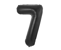 Foil balloon B&C, number 7, matt black, 85 cm