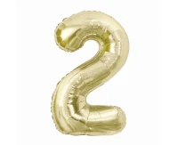 Foil balloon B&C, number 2, champagne, 85 cm