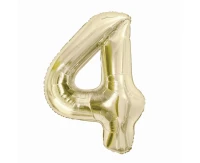 Foil balloon B&C, number 4, champagne, 85 cm