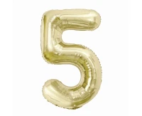 Foil balloon B&C, number 5, champagne, 85 cm