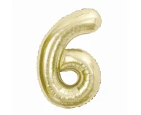 Foil balloon B&C, number 6, champagne, 85 cm