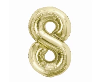 Foil balloon B&C, number 8, champagne, 85 cm