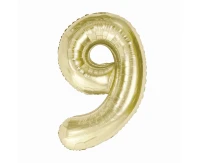 Foil balloon B&C, number 9, champagne, 85 cm