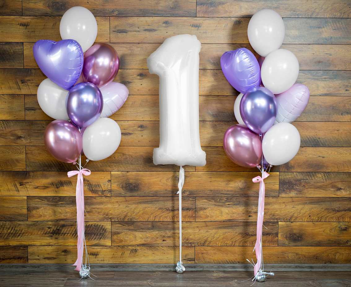 Foil balloon B&C, number 1, white, 92 cm (air) EOL