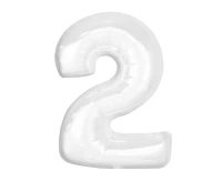 Foil balloon B&C, number 2, white, 92 cm (air) EOL