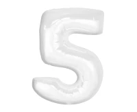 Foil balloon B&C, number 5, white, 92 cm (air) EOL