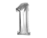 Foil balloon Smart, number 1, silver, 92 cm EOL
