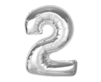Foil balloon Smart, number 2, silver, 92 cm EOL