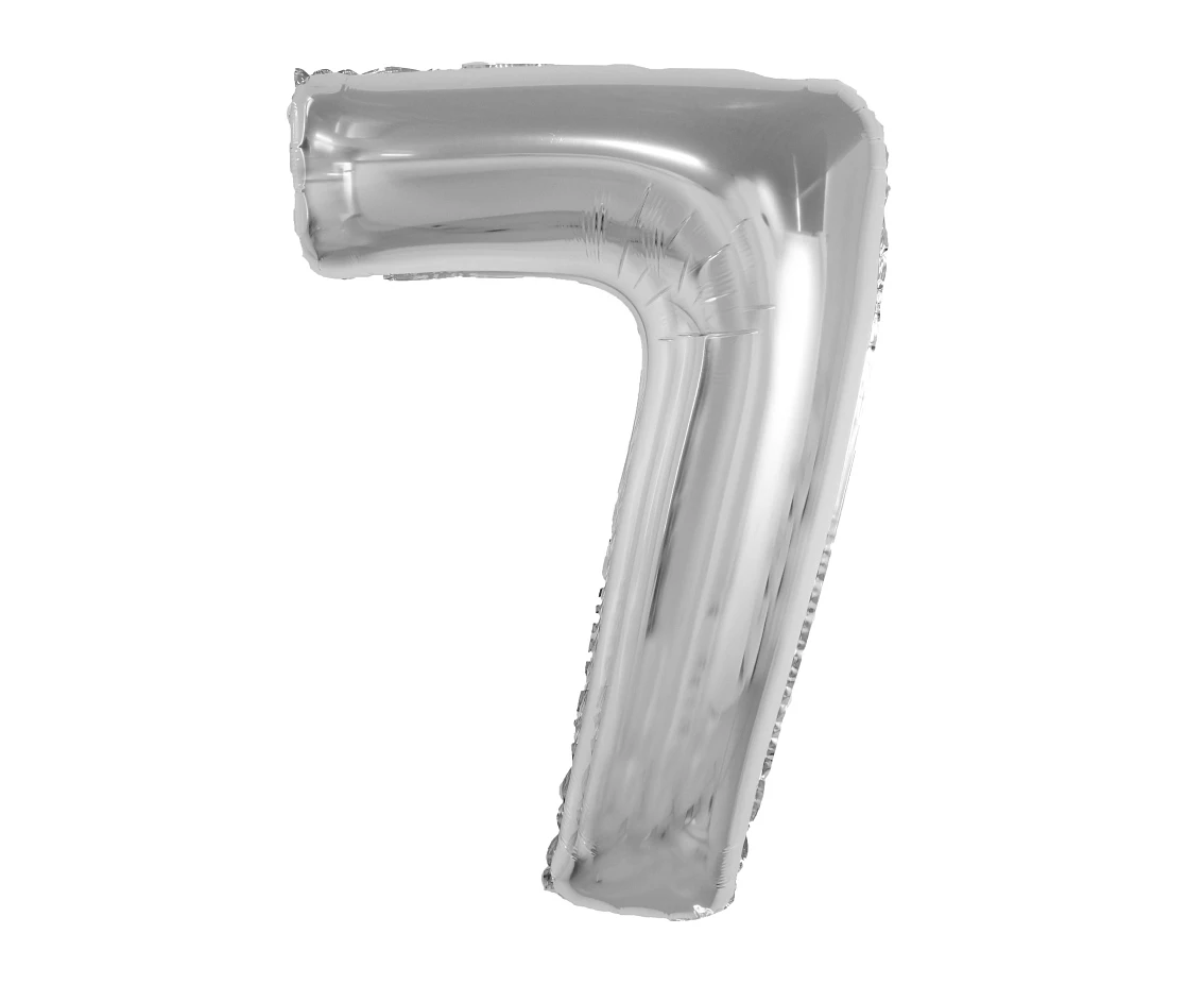 Foil balloon Smart, number 7, silver, 92 cm EOL