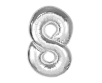 Foil balloon Smart, number 8, silver, 92 cm EOL