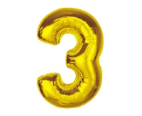 Foil balloon Smart, number 3, gold, 92 cm EOL