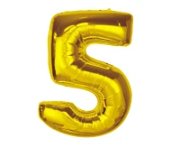 Foil balloon Smart, number 5, gold, 92 cm EOL