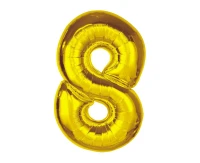 Foil balloon Smart, number 8, gold, 92 cm EOL