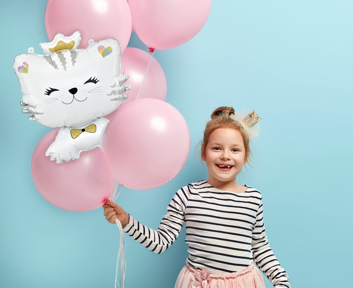 Foil balloon White Cat, 39x49 cm