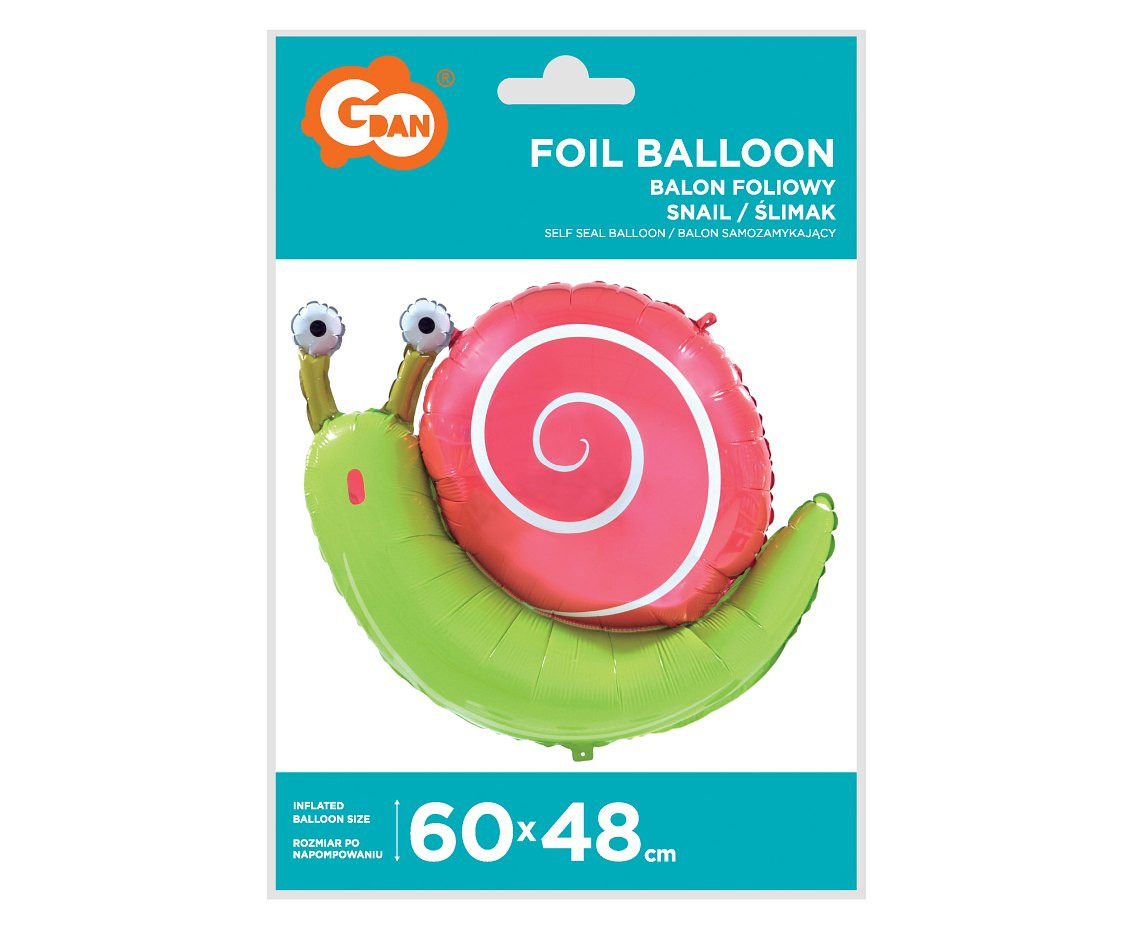 Foil balloon Snail, 60x48 cm