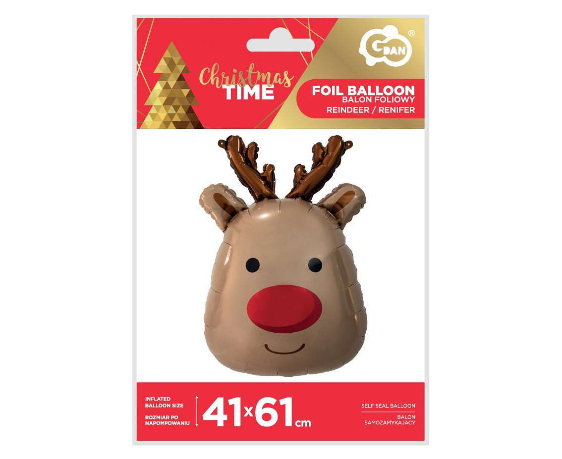 Foil balloon Reindeer, 41x61 cm (head) EOL