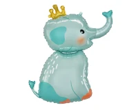 Foil balloon Elephant with Crown, 55x70 cm