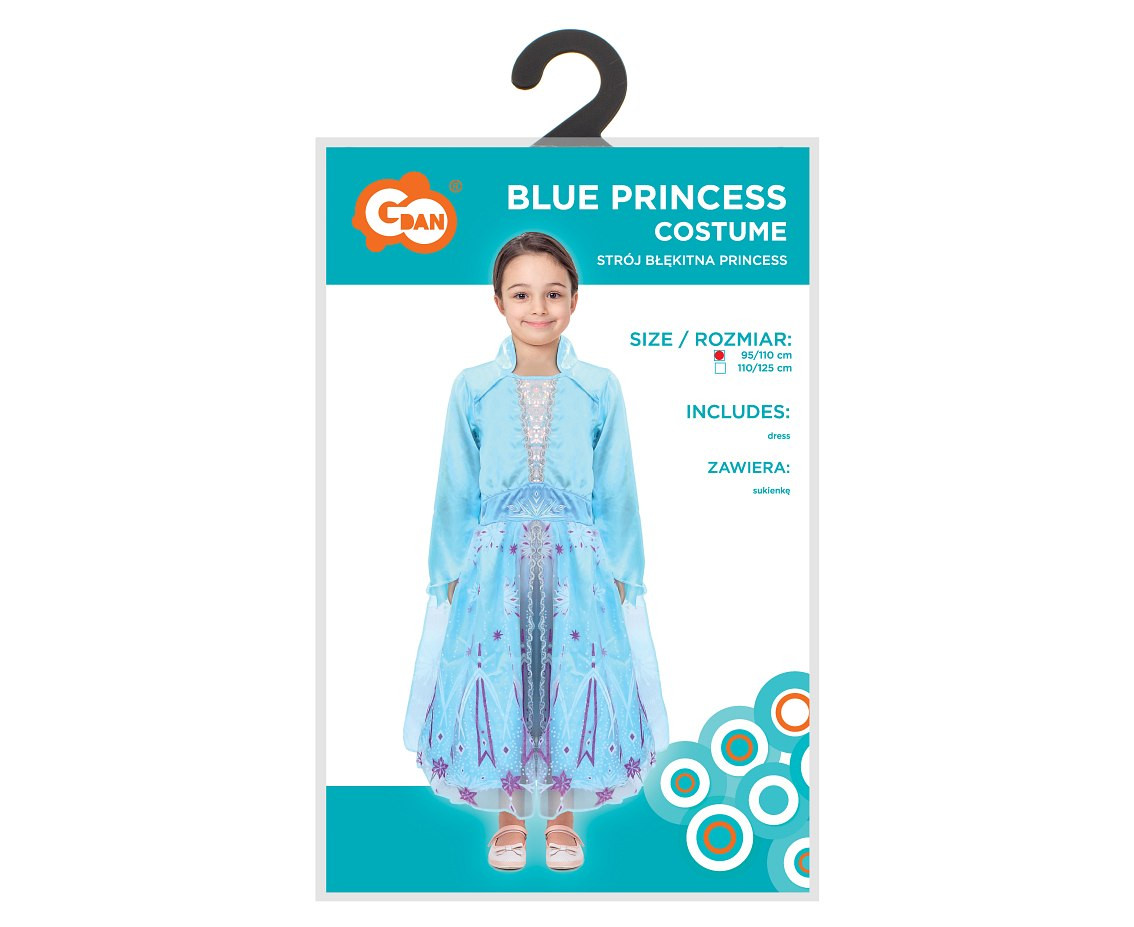 Costume for children "Blue Princess" (dress), size 95-110 cm EOL