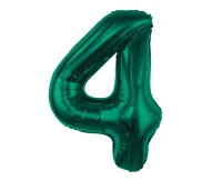 Foil balloon B&C, number 4, bottle green, 85 cm