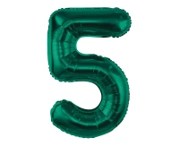 Foil balloon B&C, number 5, bottle green, 85 cm
