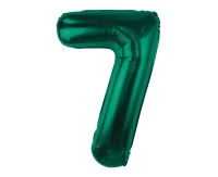 Foil balloon B&C, number 7, bottle green, 85 cm