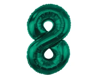 Foil balloon B&C, number 8, bottle green, 85 cm
