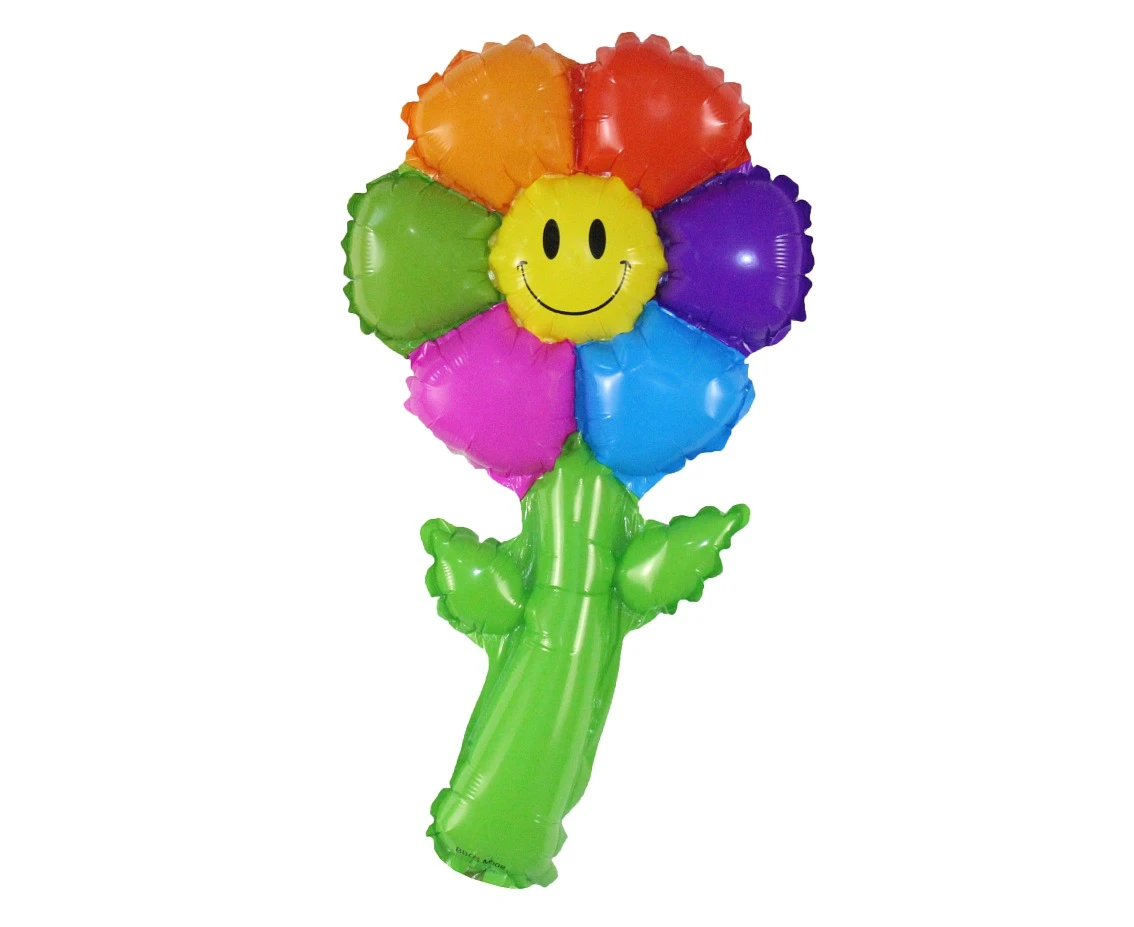 Foil balloon 15" Rainbow Flower, 19x38 cm