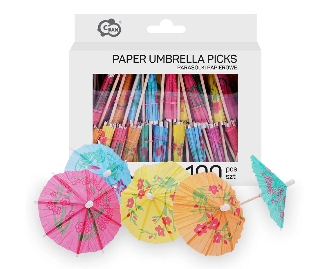 Cocktail umbrella picks, 10cm/ 100 pcs.