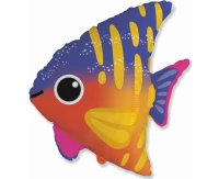Foil balloon 24" FX - Smiling Fish,  unpacked (flat)