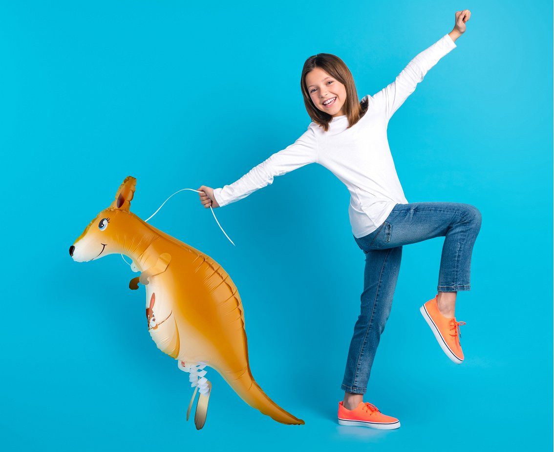 Foil balloon Kangaroo, 72x82 cm, walking balloon EOL