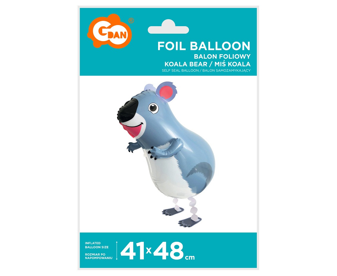 Foil balloon Koala Bear, 41x48 cm, walking balloon EOL