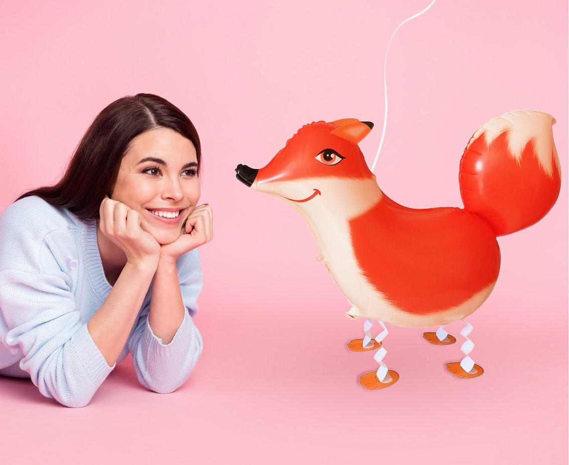 Foil balloon Fox, 45x69 cm, walking balloon EOL