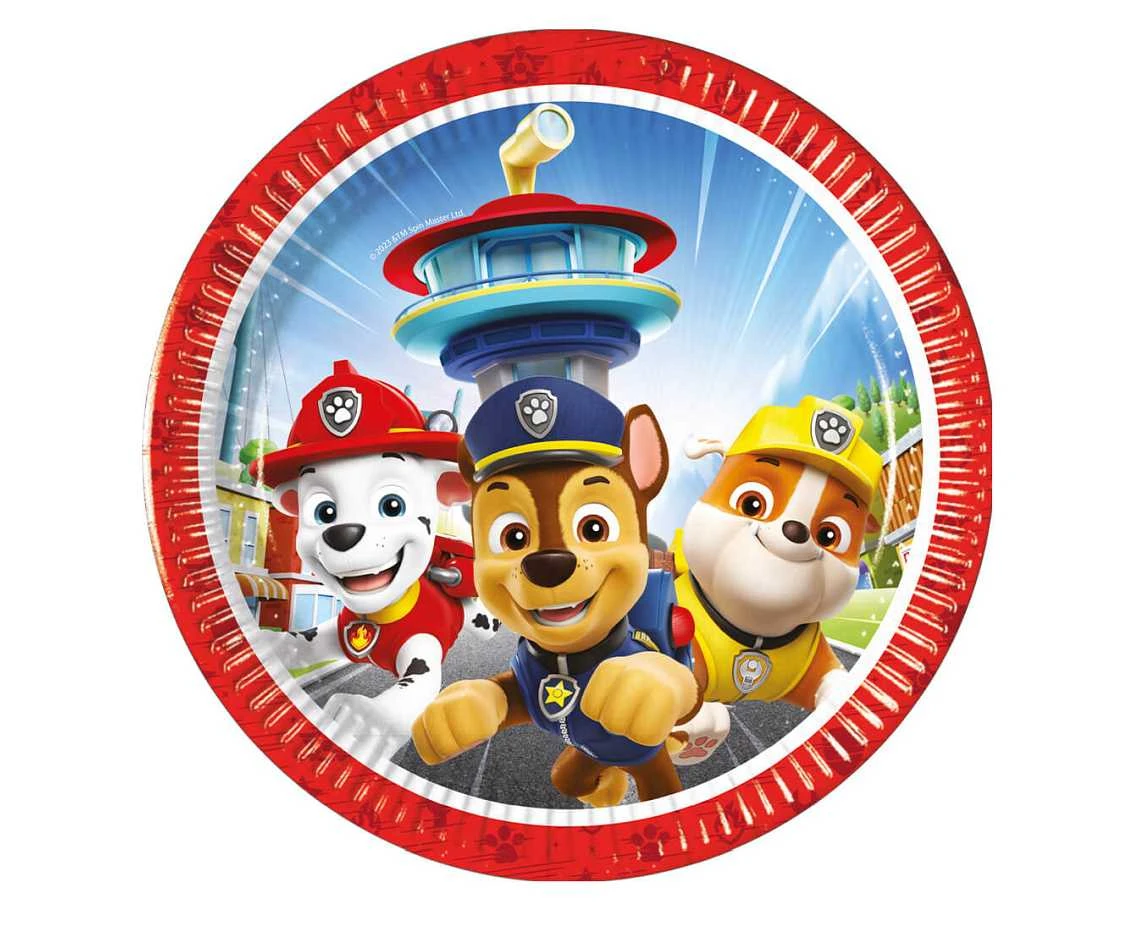 Plates paper  Paw Patrol Rescue Heroes, next generation, 20 cm, 8 pcs. (plastic-free)