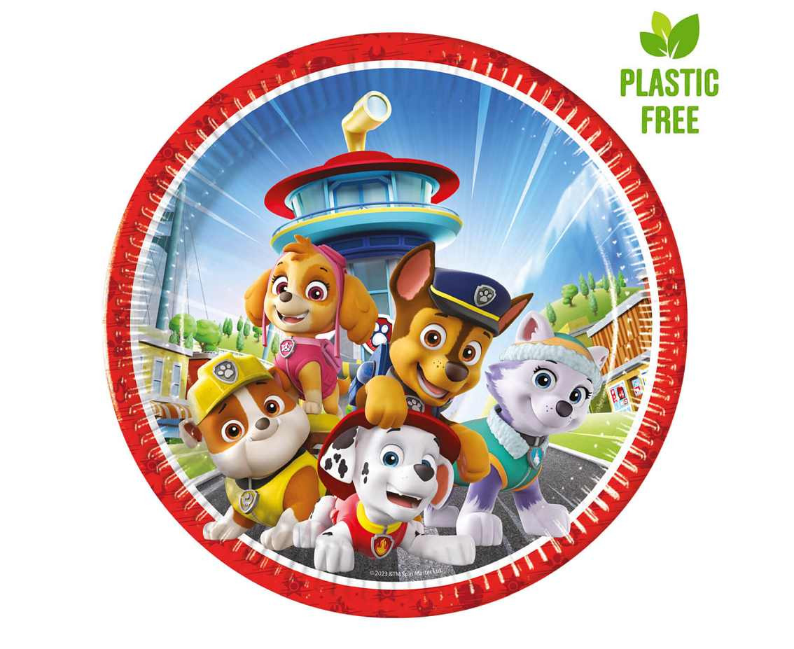 Plates paper Paw Patrol Rescue Heroes, next generation, 23 cm, 8 pcs. (plastic-free)