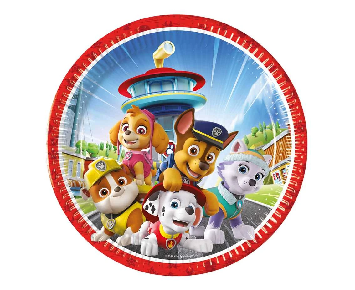 Plates paper Paw Patrol Rescue Heroes, next generation, 23 cm, 8 pcs. (plastic-free)