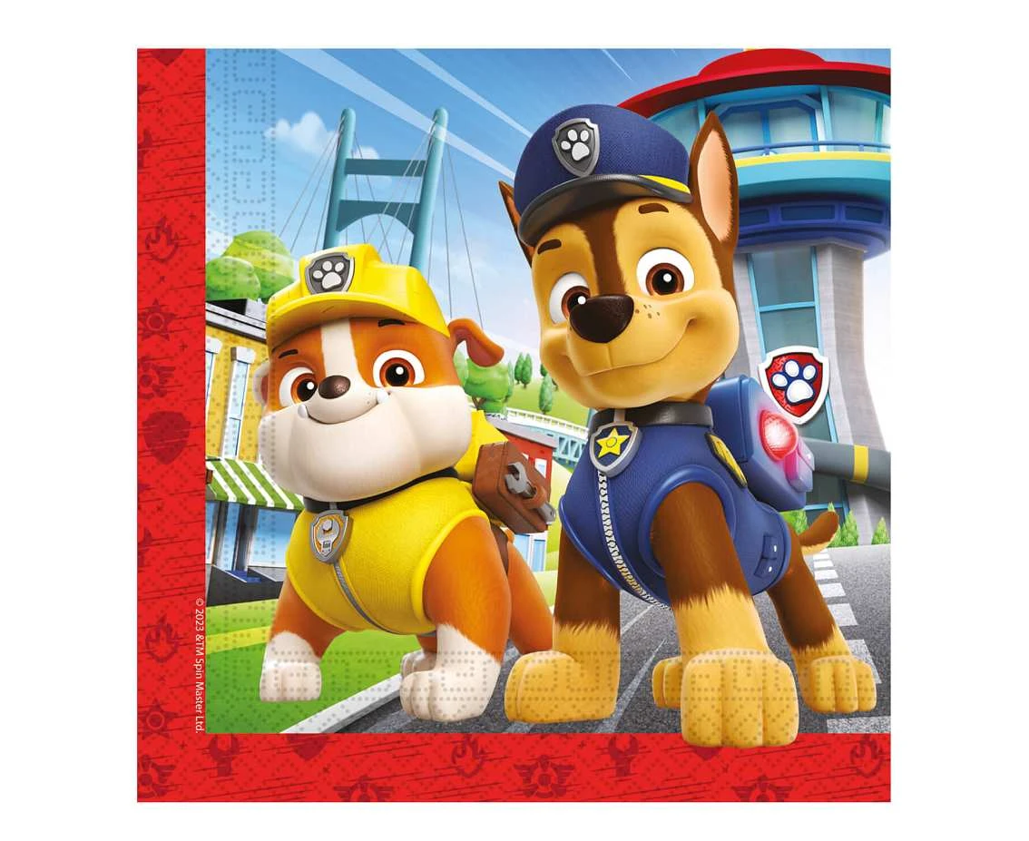 Paper napkins Paw Patrol Rescue Heroes, 33 x 33 cm, 20 pcs