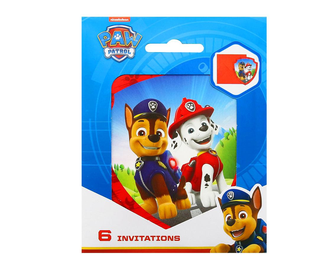 Invitations with envelopes Paw Patrol Rescue Heroes, 6 pcs