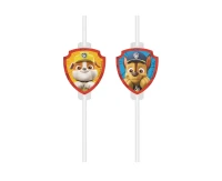 Paper straw with medalion Paw Patrol Rescue Heroes, 4 pcs.